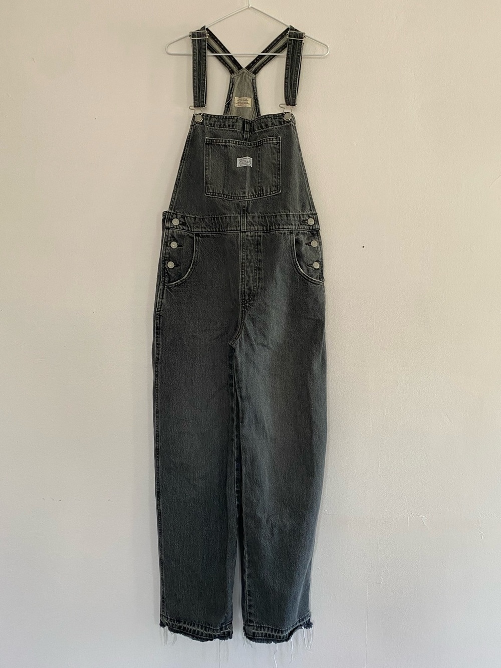 Levi's Vintage Denim Overalls Black Relaxed Straight Leg Women’s M